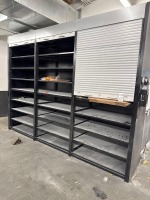 Metal Shelving with Roll Up Doors