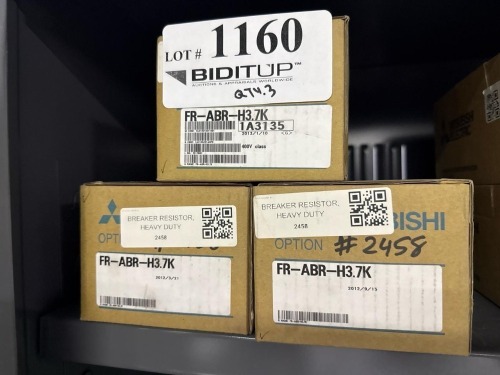 (3) Mitsubishi Electric Heavy-Duty Braking Resistors, Model FR-ABR-H3.7K