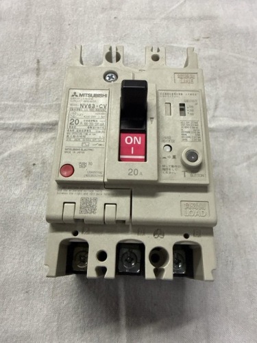 Mitsubishi Nv63-Cv Earth Leakage Circuit Breaker, 20A, 100&ndash;440Vac, Adjustable Trip Sensitivity (100/200/500mA)
