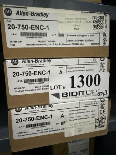 (3) Allen-Bradley 20-750-ENC-1 Incremental Encoder Modules