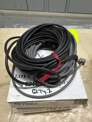 (2) Keyence PX-H71TZ(5M) Thru-Beam Photoelectric Sensor