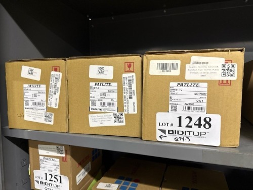 (3) Patlite SKH-M1T-G Signal Lights 12-24V DC
