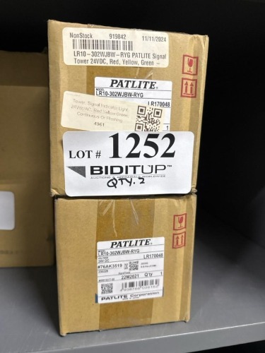 (2) Patlite LR10-302WJBW-RYG Signal Tower Lights 24V DC