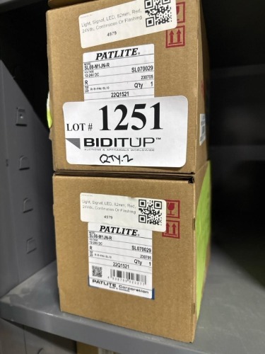 (2) Patlite SL08-M1JN-R Signal Tower Light 12-24V DC