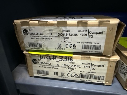 (2) Allen-Bradley 1769-OF4CI Compact I/O 4-Channel Current Output Modules