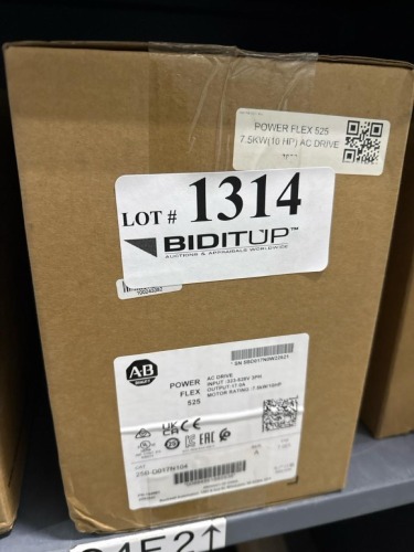 Allen-Bradley PowerFlex 525 AC Drive, 25B-D017N104, 7.5kW/10HP