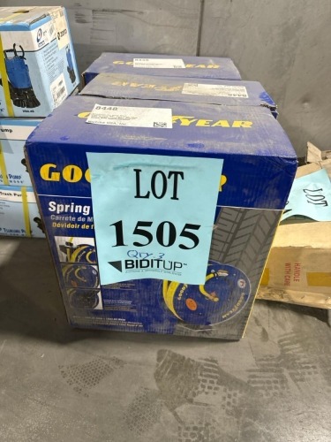 (3) Goodyear Air Hose Reels, 50 Ft SBR RUBBER HOSE