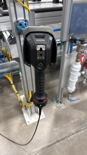 (2) Keyence SR-G100 Barcode Scanners and SR-HL1 Holders