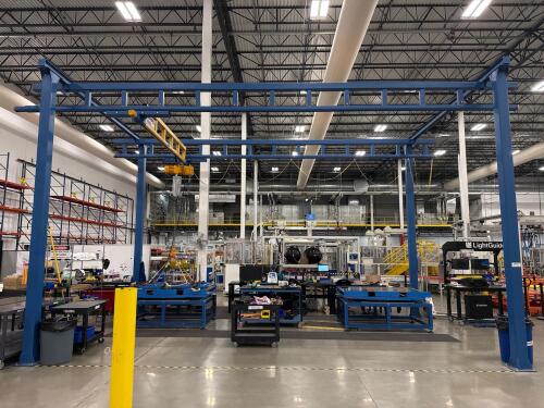 Gorbel Overhead Crane with 1 Harrington NER010L electric chain hoists with motorized trolley&rsquo;s