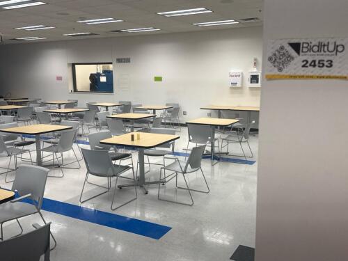Break room tables and chairs