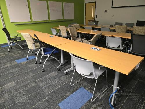 (3) Byrne Wood Top Tables w/ Network/Power Hookups