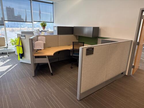 2 Person Workstation W/ 2 Office Chairs