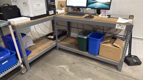 (2) Wood Top Metal Tables 60&rdquo; x 24&rdquo; x 36&rdquo;