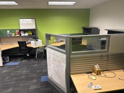 7 Person Work Station W/ 6 Office Chairs