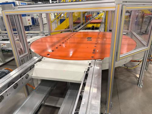Thyssenkrupp Manual Rework Turntable and Reinsert Conveyor Segment 86&rdquo;