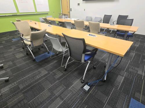 (3) Byrne Wood Top Tables w/ Network/Power Hookups