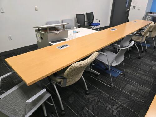 (3) Byrne Wood Top Tables w/ Network/Power Hookups