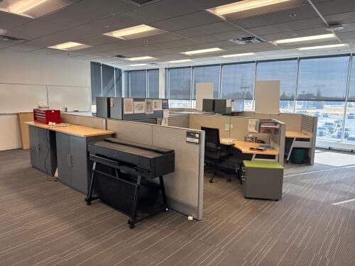 4 Person Work Station W/ 4 Office Chairs