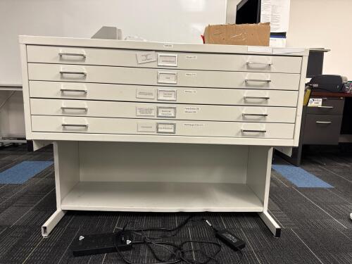 5-Drawer Steel Flat File for 36" x 48" Documents