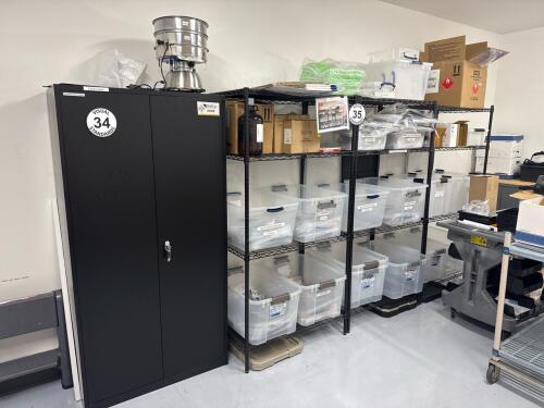 Steel cabinet AND (3) wire rack shelves
