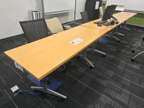 (3) Byrne Wood Top Tables w/ Network/Power Hookups