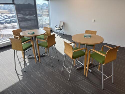 (2) High top break room tables