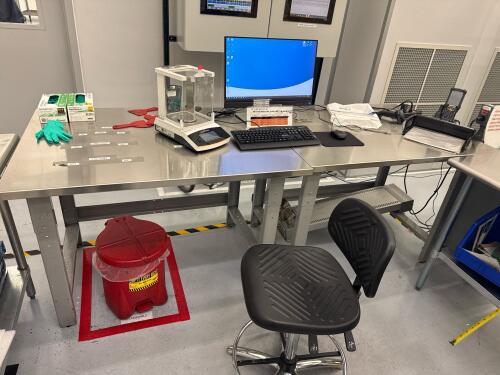 (4) Stainless steel lab tables