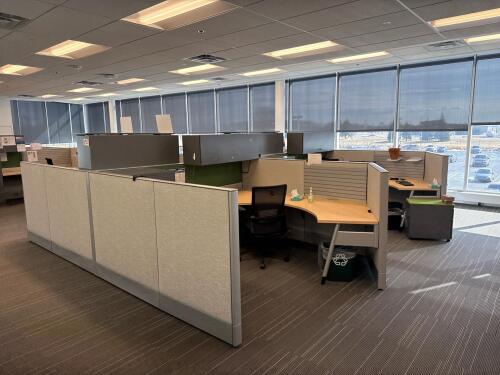 4 Person Work Station W/ 4 Office Chairs