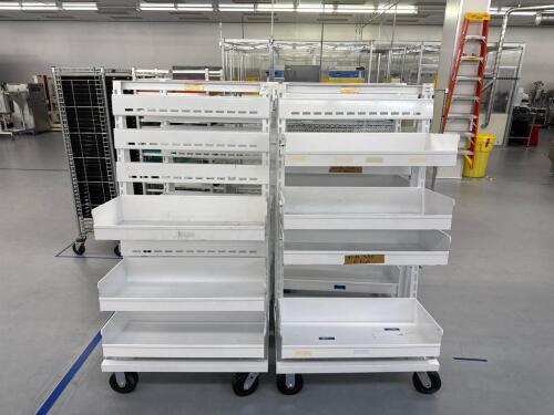 (4) Assorted Vince Basnik Co. Mobile Material Handling Racks