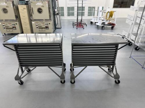 2 Mobile Carts W/ Rail Hangers
