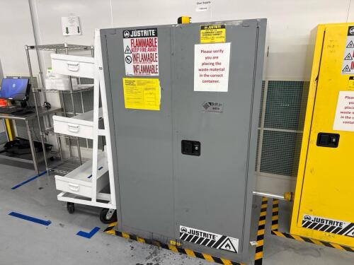 Justrite flammable storage cabinet
