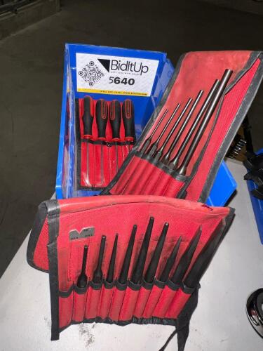 Assorted Punches, Chisels, and Pick Set