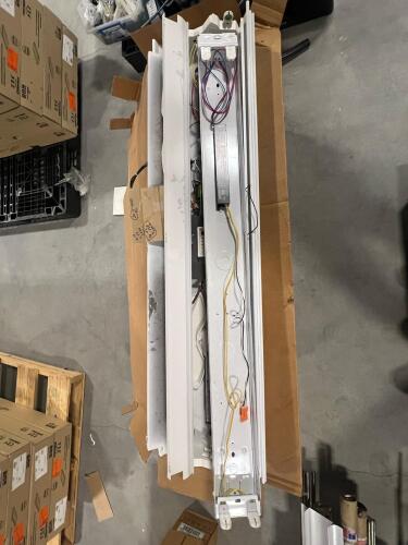 (10) Linear Fluorescent Light Fixtures & Housings &ndash; Boxed Lot