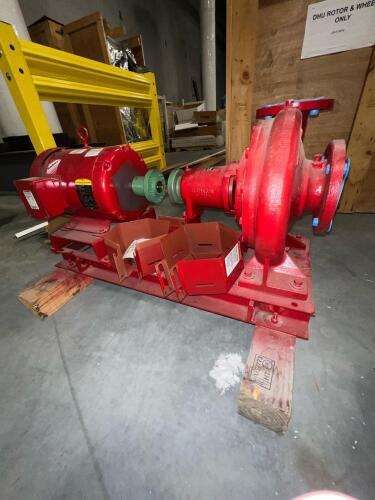 Baldor Reliance Motor-Driven Industrial Pump Assembly on Steel Base (7.5 HP)