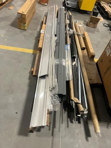 Assorted Lot of Industrial Aluminum Extrusions, Steel Rods & Mounting Components