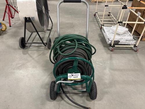 Heavy-duty hose reel cart with hoses