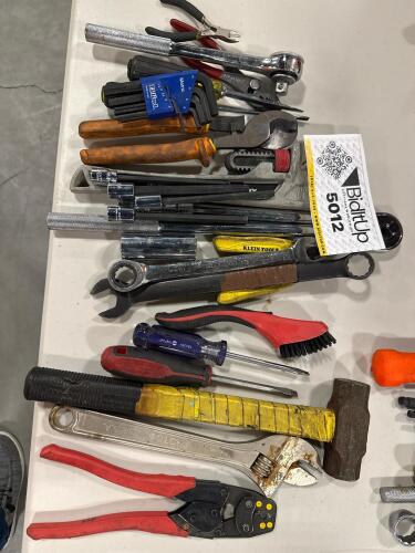 Husky aluminum pipe wrench and Assorted Tools