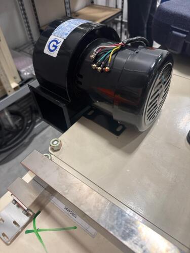 Blower motor with squirrel cage