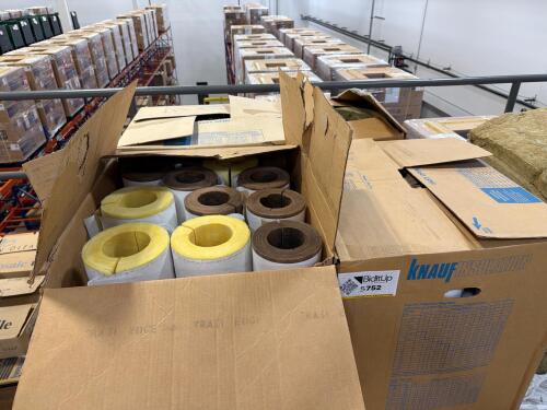 (3) Boxes of Knauf Earthwool 1000&deg; Pipe Insulation. (1) Box of MinWool-1200 mineral wool pipe insulation