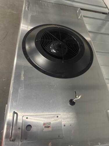 Industrial cooling panel made from stainless steel with a 12&rdquo; fan