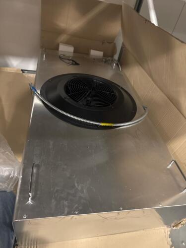 Industrial cooling panel made from stainless steel with a 12&rdquo; fan