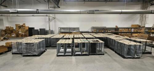 Lot of (240) Dow Kokam 16- Shelf Modular Storage Racks