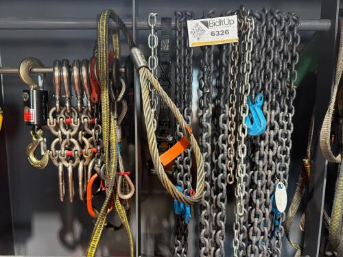 B/A Heavy-Duty Alloy Chain Slings, AND Heavy-Duty Cable ties, Sherline suspended hydraulic scale, AND Heavy-Duty Chain link assembly