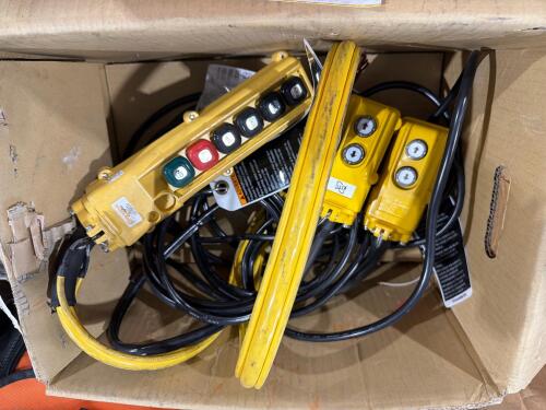(2) Kito electric hoist pendant control station, AND Conductix 80 Series push-button pendant control station