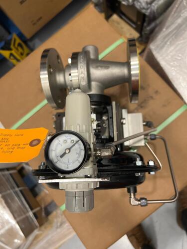 Jordan Valve Mark 701/702 Series High-Flow Sliding Gate Pneumatic Control Valve Assembly w/ Regulator & Gauge (Flanged)