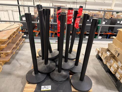 Lot of (13) Tensabarrier / Global retractable belt barriers