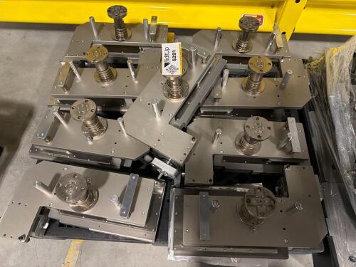 Lot of (9) Multi-Station Precision Fixture Assemblies on Linear Slide Bases