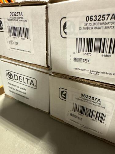 (4) Commercial Delta 3/4&rdquo; solenoid with adapters.