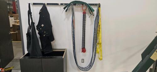 Lot of Assorted Crane / Hoist Straps, Chains, Slings