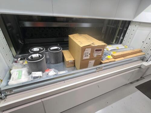 Divider Tray of 1049- UV Light Lamps, Filters, Filter Hoods, Flat Belts, Coater/Glitter Guide Rolls, Etc.